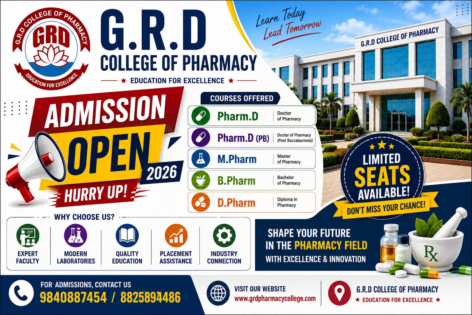 GRD College admission announcement